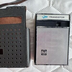 RCA Transistor Radio Black Vintage Portable AM Japan Leather Case